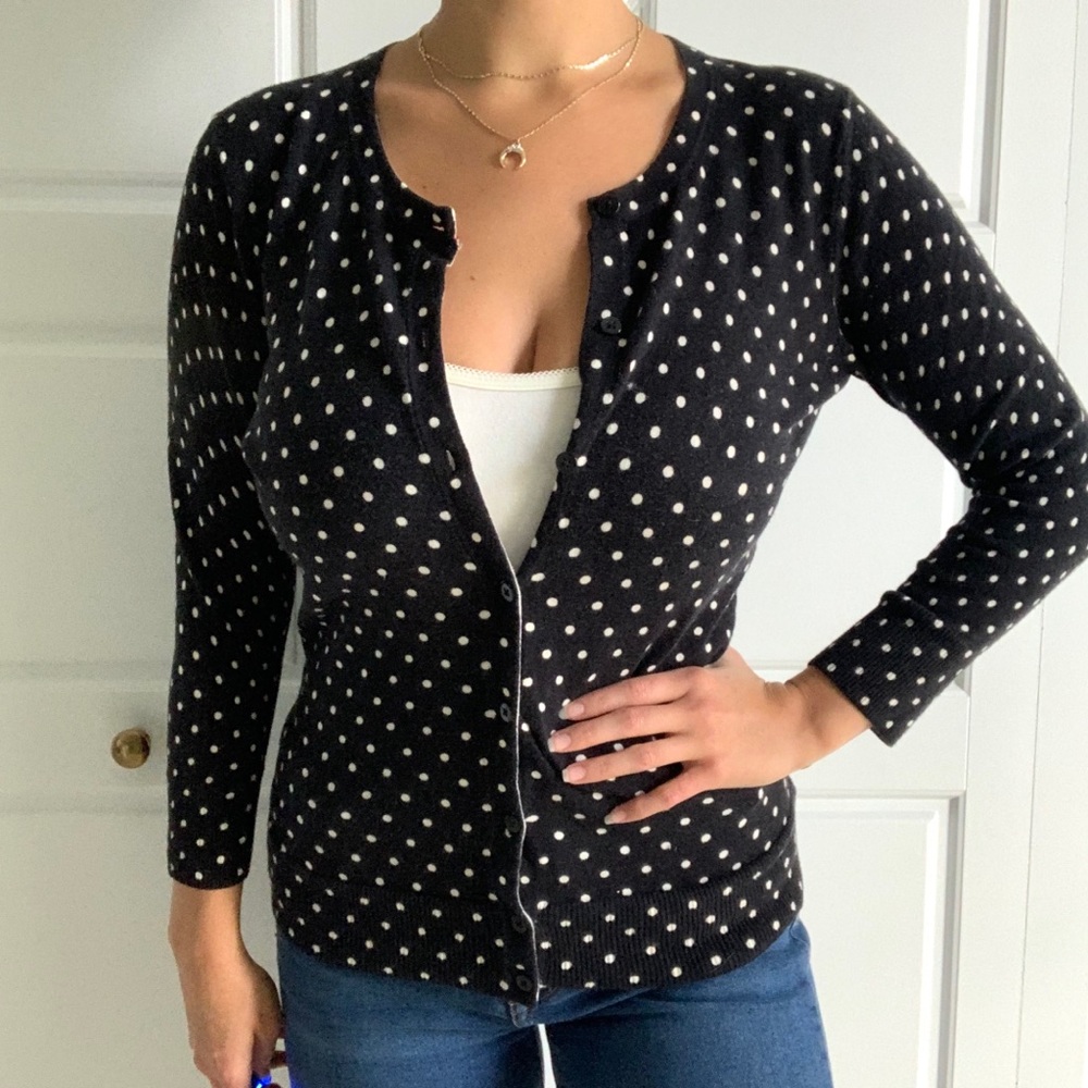 Polka dot button up cardigan